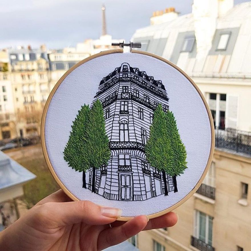 The European Architecture Immortalized In Embroidery By A Young Couple