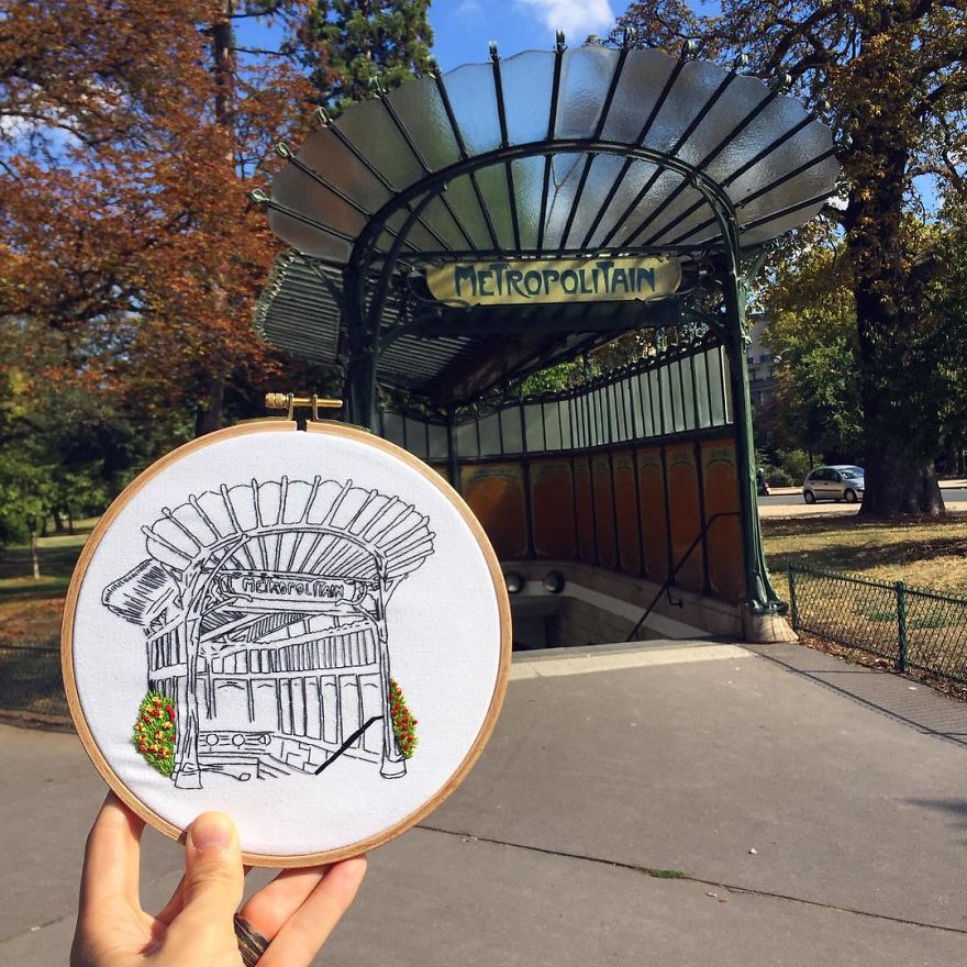 The European Architecture Immortalized In Embroidery By A Young Couple