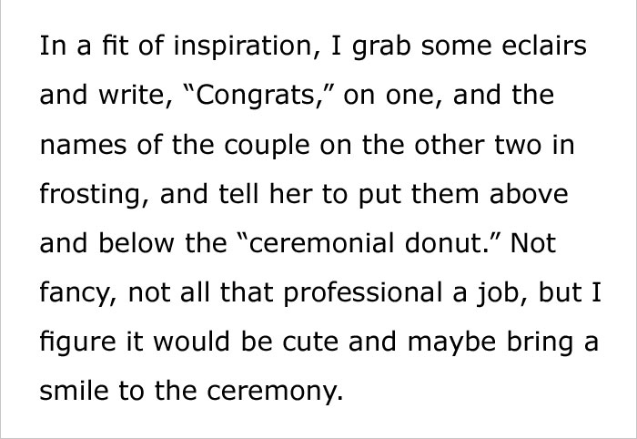 Ex-Wife Breaks Into Venue Trying To Ruin Ex-Husband's Wedding, Donut Shop Manager Saves The Day Ex-Wife Breaks Into Venue Trying To Ruin Ex-Husband's Wedding, Donut Shop Manager Saves The Day