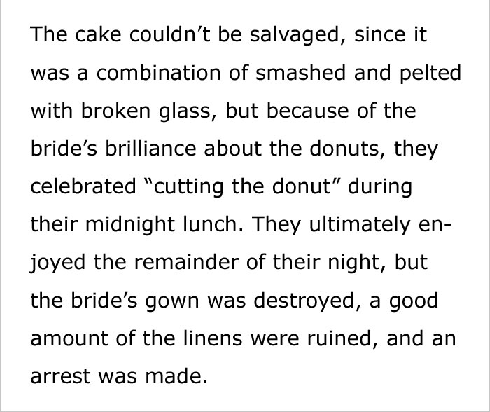 Ex-Wife Breaks Into Venue Trying To Ruin Ex-Husband's Wedding, Donut Shop Manager Saves The Day Ex-Wife Breaks Into Venue Trying To Ruin Ex-Husband's Wedding, Donut Shop Manager Saves The Day