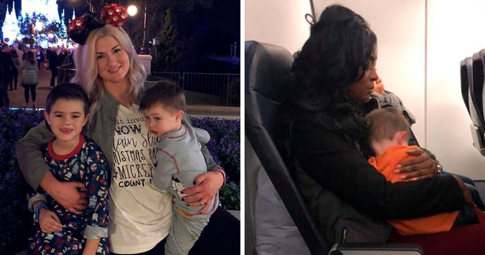 This Mother Of Two Needed Help During A Flight So 3 Random Strangers Stepped Up To Help Her