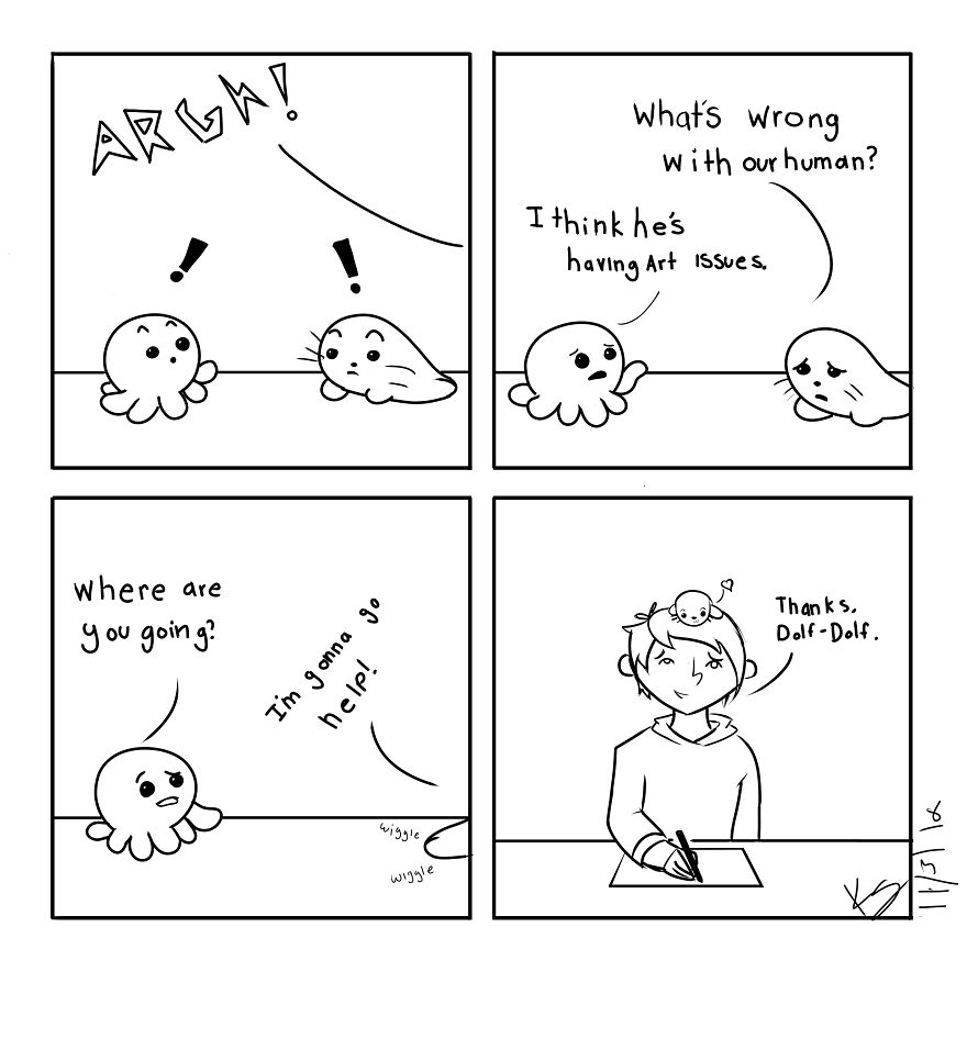 The World Sucks, So I Make Cute Comics About My Baby Harp Seal Plushy To Make It A Bit Better.