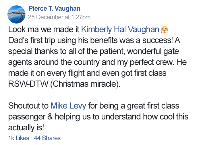 Father Books 6 Flights To Stay With His Flight Attendant Daughter On Christmas