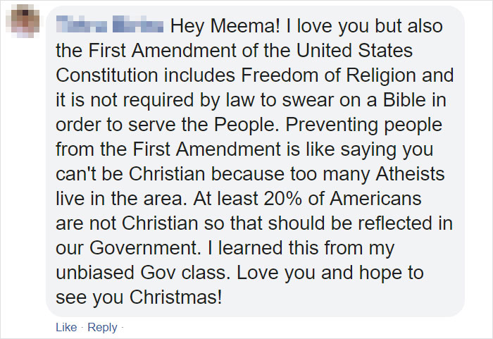 Teenager Gets Tired Of Grandmother's 'Ignorant' Facebook Posts, Publicly Shuts Her Down Teenager Gets Tired Of Grandmother's 'Ignorant' Facebook Posts, Publicly Shuts Her Down