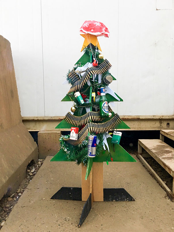 I'm Spending Christmas In Iraq This Year, We Didn't Have Much But I Still Think We Put Together One Hell Of A Tree