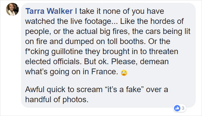 Someone Shows How Paris Protest Fire 'Actually Looked', Gets Shut Down With Facts Someone Shows How Paris Protest Fire 'Actually Looked', Gets Shut Down With Facts