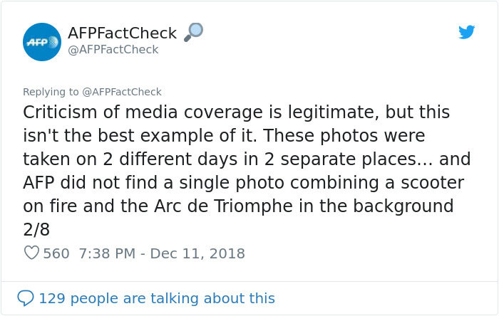 Someone Shows How Paris Protest Fire 'Actually Looked', Gets Shut Down With Facts