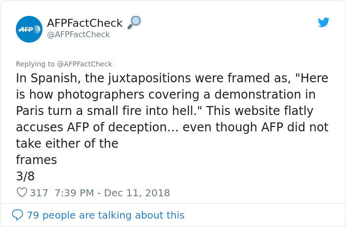 Someone Shows How Paris Protest Fire 'Actually Looked', Gets Shut Down With Facts