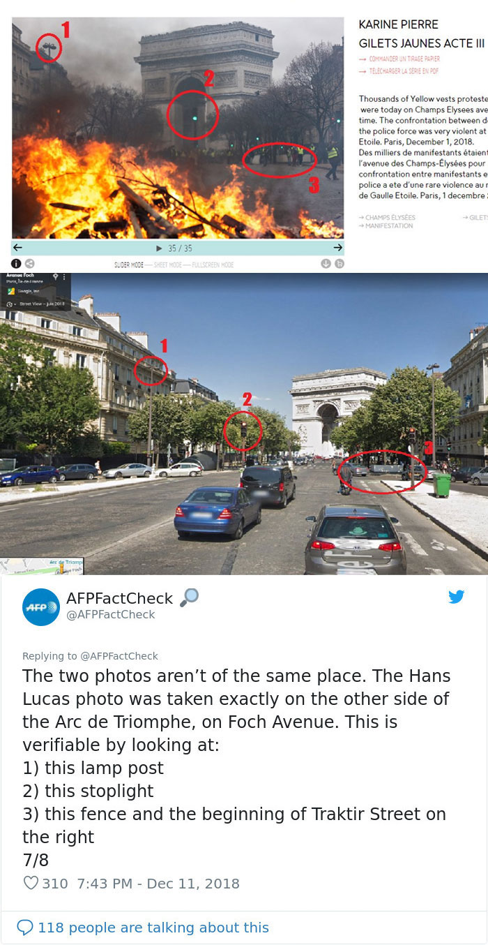 Someone Shows How Paris Protest Fire 'Actually Looked', Gets Shut Down With Facts