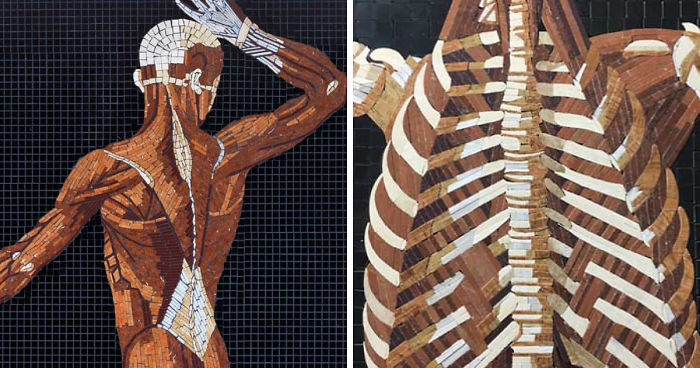 I Used Marble, Stone And Precious Gems To Create Realistic Mosaics Of 16th Century Anatomical Drawings