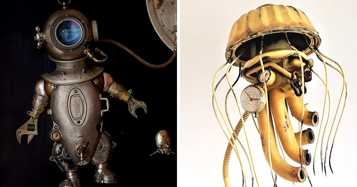 Steampunk Sculptures That I Create From Trash (New Pics)