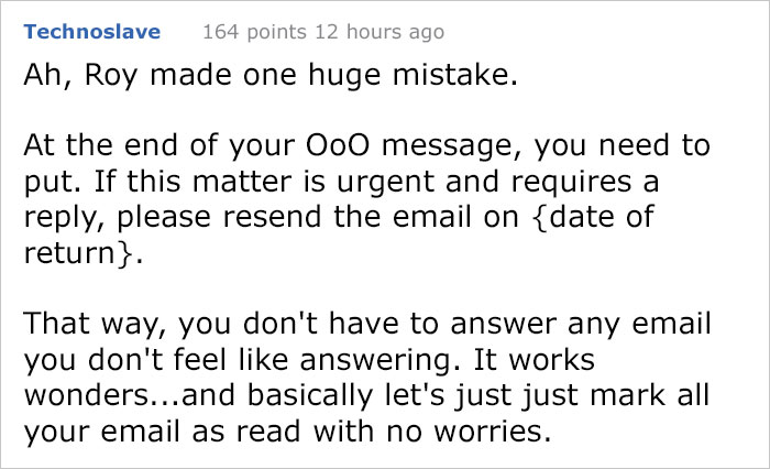Guy Emails A Coworker Who’s On Vacation, Gets A Hilarious Auto-Response Guy Emails A Coworker Who’s On Vacation, Gets A Hilarious Auto-Response