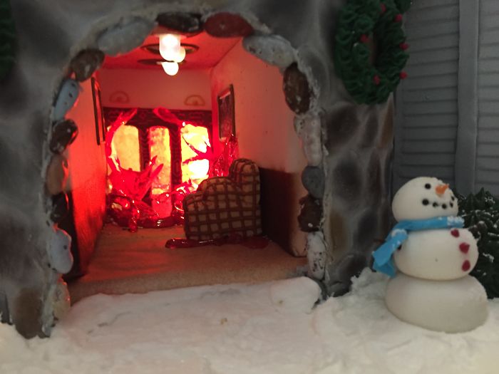 This Family Takes Gingerbread House Building To The Next Level, Destroys Them With An Axe Or Baseball Bat