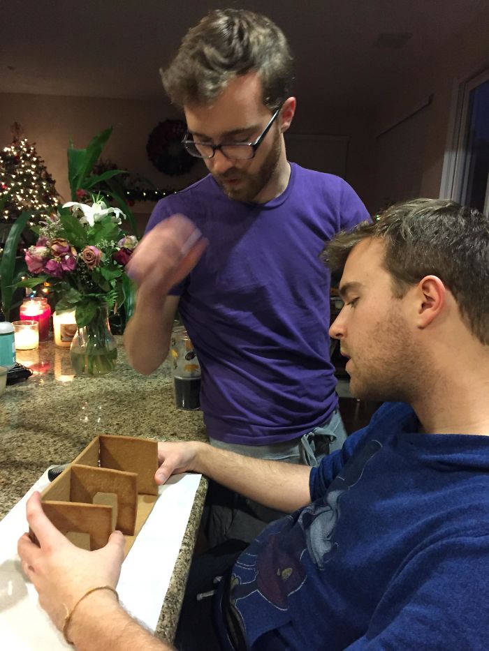 This Family Takes Gingerbread House Building To The Next Level, Destroys Them With An Axe Or Baseball Bat