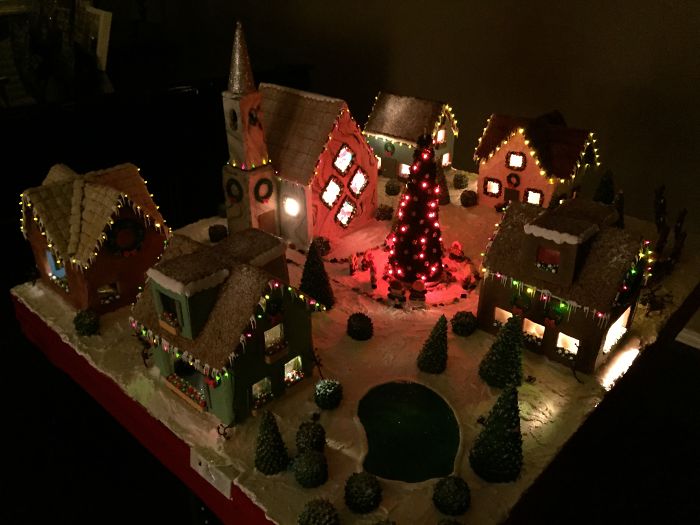 This Family Takes Gingerbread House Building To The Next Level, Destroys Them With An Axe Or Baseball Bat