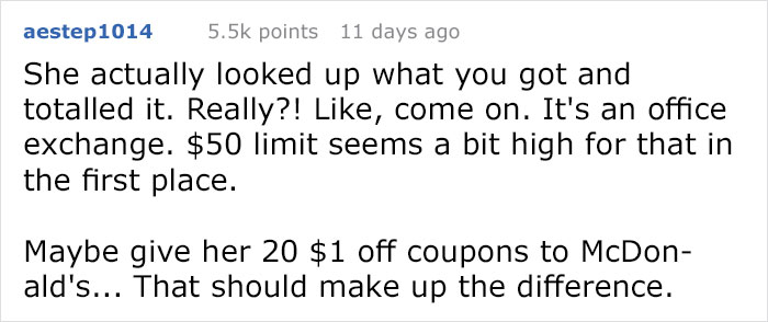 ‘Didn’t Believe People Like This Existed’: Mom Finds Out Coworker’s Gift Is Below $50 Spending Limit, Asks For More