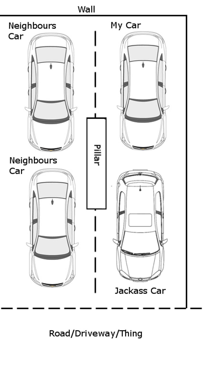 Stranger Kept Blocking This Guy's Parking Space With His Car, So He Used His Mechanic Skills To Hide It Stranger Kept Blocking This Guy's Parking Space With His Car, So He Used His Mechanic Skills To Hide It