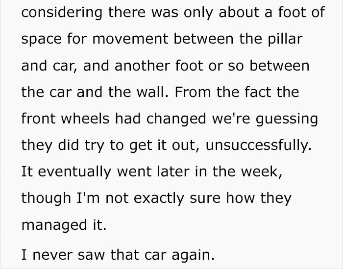 Stranger Kept Blocking This Guy's Parking Space With His Car, So He Used His Mechanic Skills To Hide It