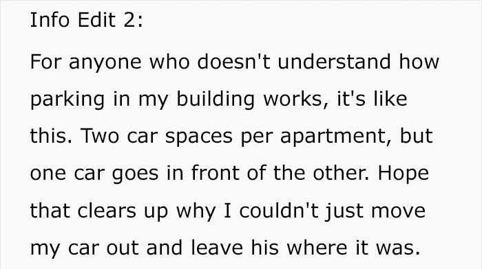 Stranger Kept Blocking This Guy's Parking Space With His Car, So He Used His Mechanic Skills To Hide It