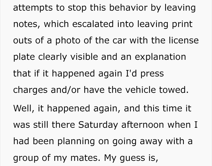 Stranger Kept Blocking This Guy's Parking Space With His Car, So He Used His Mechanic Skills To Hide It