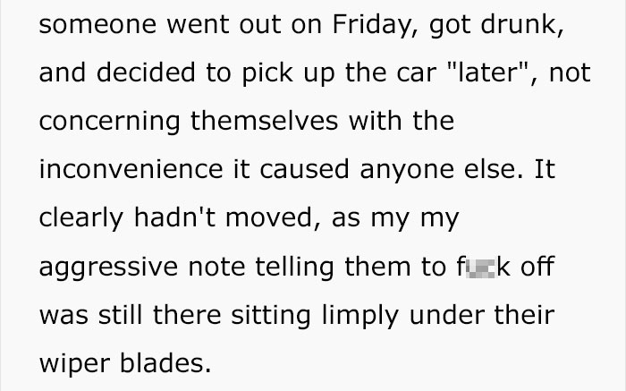 Stranger Kept Blocking This Guy's Parking Space With His Car, So He Used His Mechanic Skills To Hide It