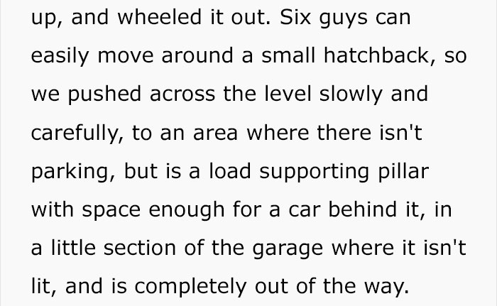 Stranger Kept Blocking This Guy's Parking Space With His Car, So He Used His Mechanic Skills To Hide It