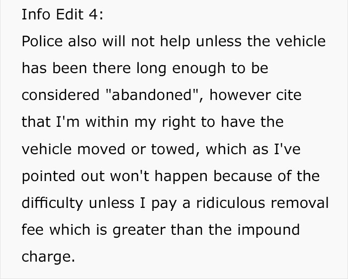 Stranger Kept Blocking This Guy's Parking Space With His Car, So He Used His Mechanic Skills To Hide It