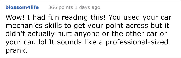 Stranger Kept Blocking This Guy's Parking Space With His Car, So He Used His Mechanic Skills To Hide It