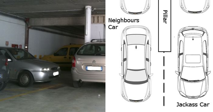 Stranger Kept Blocking This Guy’s Parking Space With His Car, So He Used His Mechanic Skills To Hide It