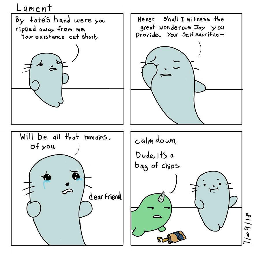 The World Sucks, So I Make Cute Comics About My Baby Harp Seal Plushy To Make It A Bit Better.
