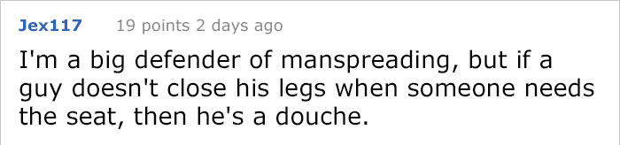 Guy Calls Out Anti-Manspreading Campaigns For Being Hypocritical Guy Calls Out Anti-Manspreading Campaigns For Being Hypocritical