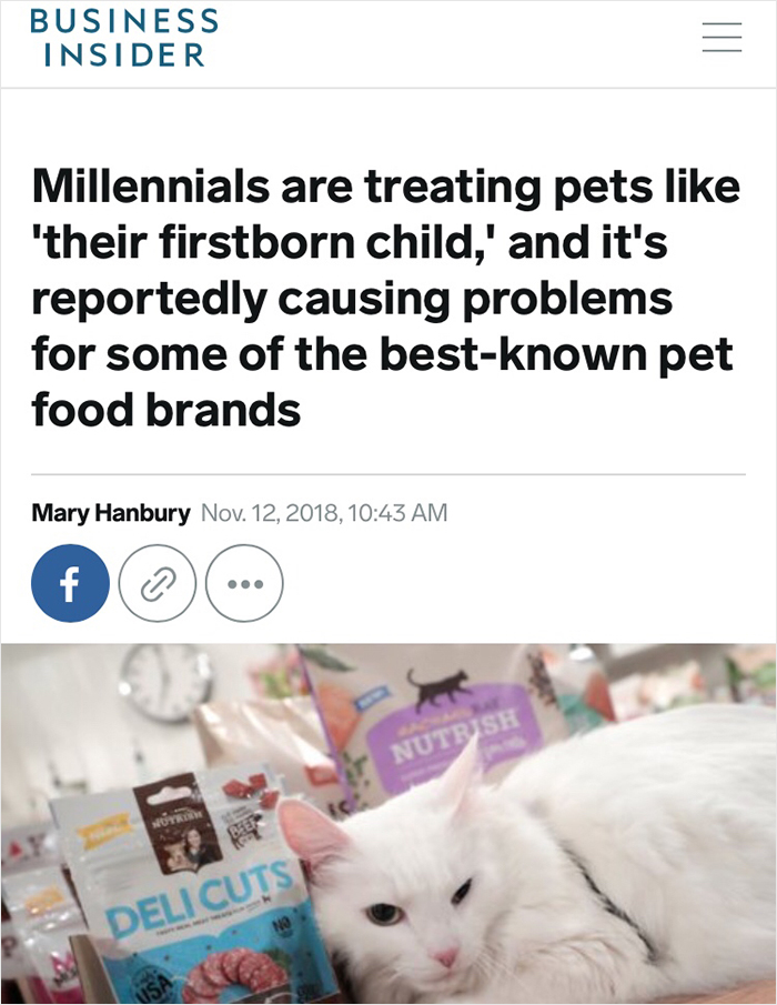 Millennials Are Blamed For Ruining Pet Food Industry So They Respond By Explaining Why It's Not Their Fault Millennials Are Blamed For Ruining Pet Food Industry So They Respond By Explaining Why It's Not Their Fault