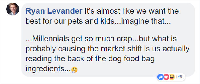 Millennials Are Blamed For Ruining Pet Food Industry So They Respond By Explaining Why It's Not Their Fault Millennials Are Blamed For Ruining Pet Food Industry So They Respond By Explaining Why It's Not Their Fault
