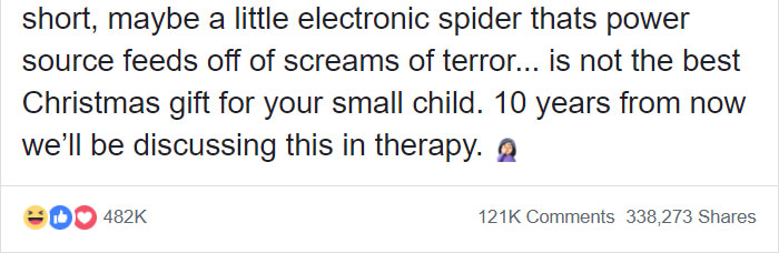 Mom Regrets Buying Her Kid A Scream-Activated Spider Toy From Amazon After Learning How It Works