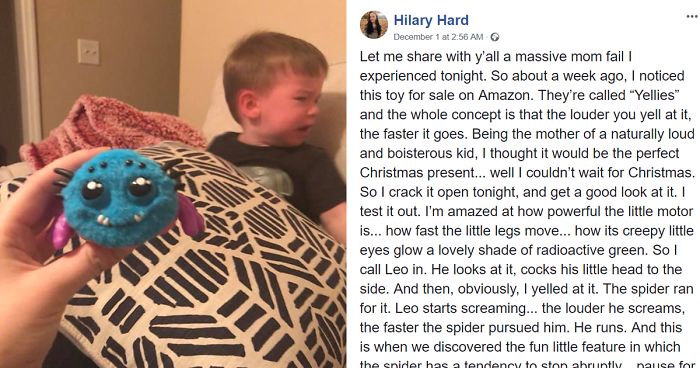 Mom Regrets Buying Her Kid A Scream-Activated Spider Toy From Amazon After Learning How It Works