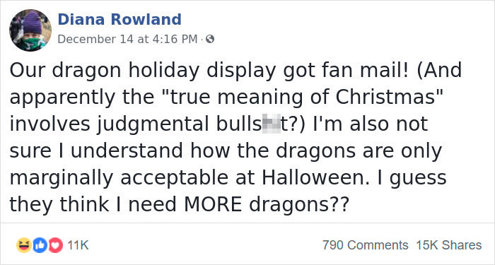 Neighbors Are Saying This Woman's Christmas Dragon Decorations Are Inappropriate, So She 'Fixes' It Neighbors Are Saying This Woman's Christmas Dragon Decorations Are Inappropriate, So She 'Fixes' It