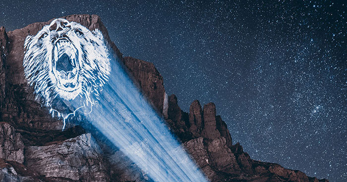 I Used A Powerful Projector To Create My ‘Crying Animals’ Series, That Showcases Endangered Species