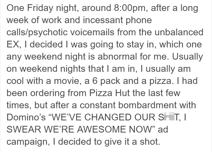 Guy Shares The Story Of How Domino's Pizza Tracker Saved Him From His Violent Ex-Girlfriend Guy Shares The Story Of How Domino's Pizza Tracker Saved Him From His Violent Ex-Girlfriend