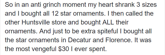 Rude Woman Demands Discount On A 50 Cent Christmas Ornament, Retail Worker Gets Revenge Rude Woman Demands Discount On A 50 Cent Christmas Ornament, Retail Worker Gets Revenge