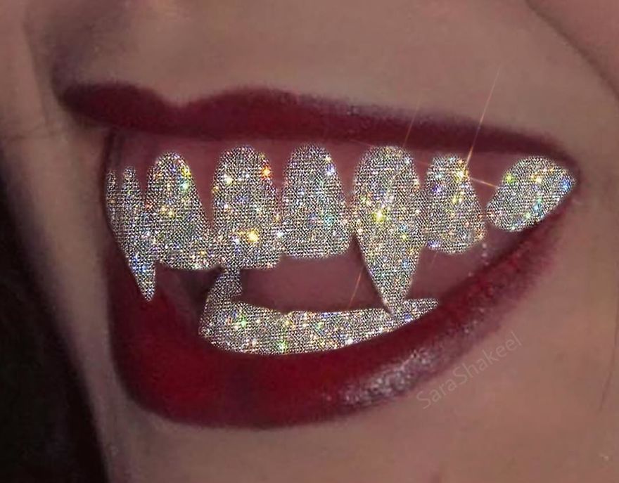 Pakistani 'Dentist' Tired Of Her Job Starts Putting Glitters And Diamonds On Every Image And The Results Are Magical ( 10+ Images )