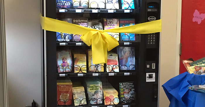 This School Came Up With The Idea Of A Book Vending Machine And Kids Are Loving It