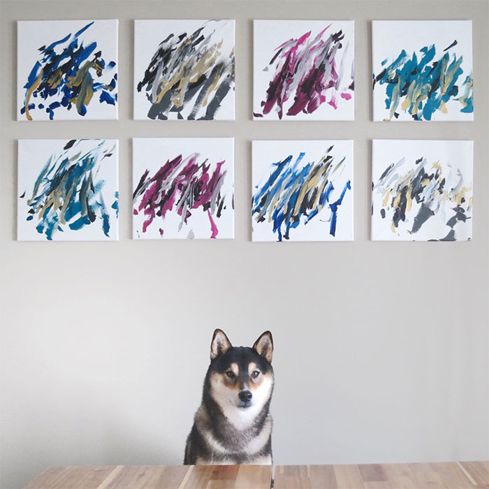 Owners Teach Their Shiba Inu To Paint, Sell Paintings Worth ~$5000 Owners Teach Their Shiba Inu To Paint, Sell Paintings Worth ~$5000