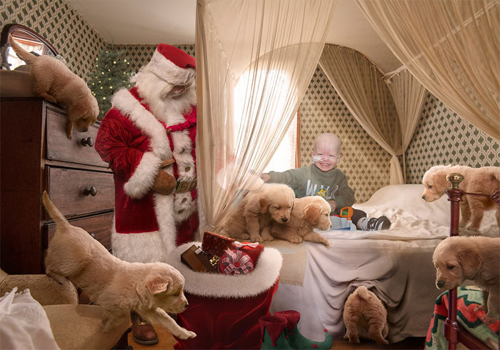 These Photographers Organize Magical Christmas Photoshoots For Children In Hospitals, As For Some It Might Be Their Last