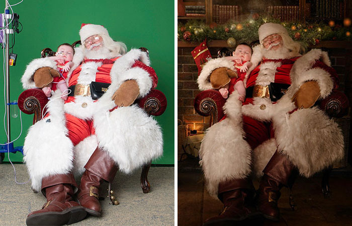 These Photographers Organize Magical Christmas Photoshoots For Children In Hospitals, As For Some It Might Be Their Last