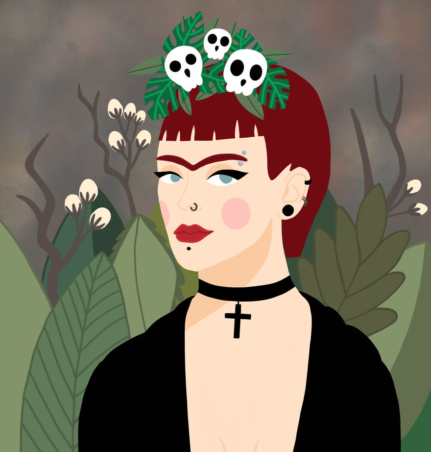 “Self Portrait Dedicated To Dr Eloesser” By Frida Kahlo