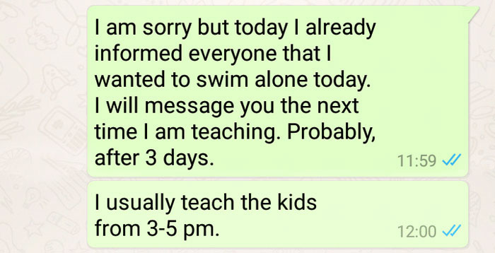 "I Teach Swimming To Kids For Free. Mom Demands That I Teach Her Son Exclusively And Give Her The Money"