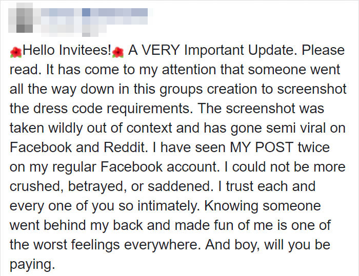 Bride Asks Guests To Dress Based On Their Weight, Completely Loses It When Someone Shames Her On Reddit