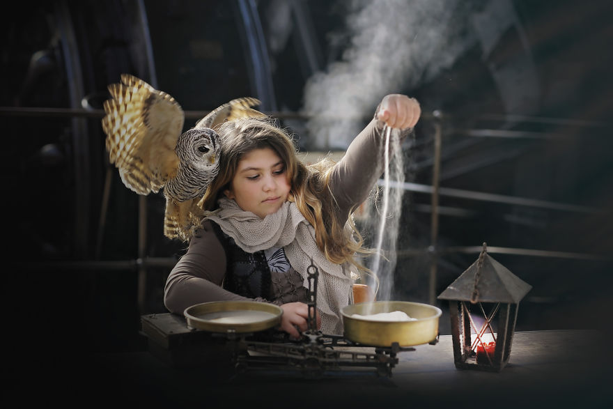 My Project Of Photographing Children With Owls
