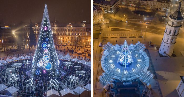 Spectacular Christmas Tree Illuminated With 5 Km Of Lighting Announces The Holiday Season In Vilnius