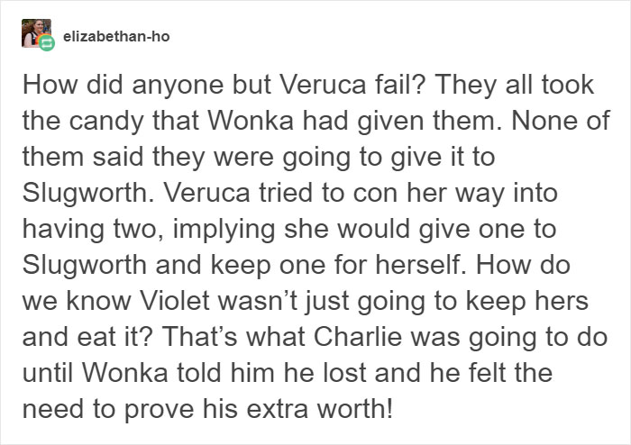 Tumblr User Explains Why Violet Should Have Won In "Willy Wonka & The Chocolate Factory" Tumblr User Explains Why Violet Should Have Won In "Willy Wonka & The Chocolate Factory"